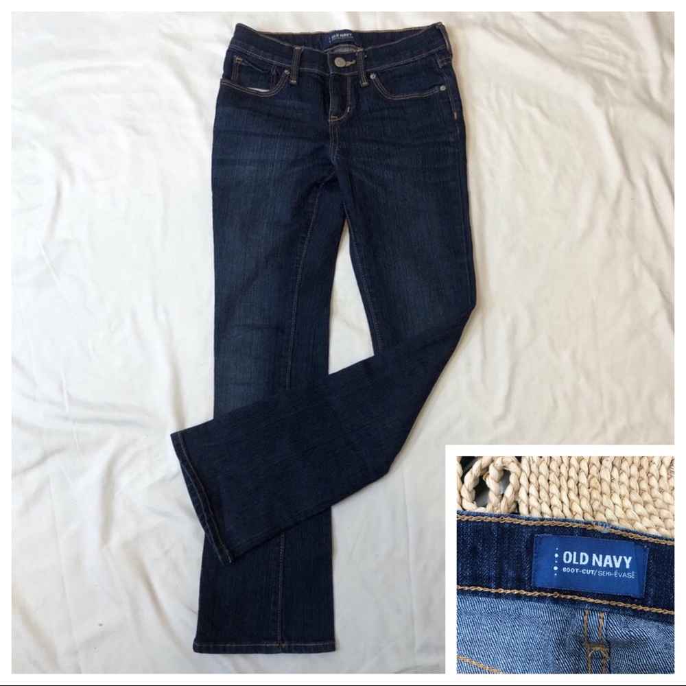 Old Navy Boot Cut Girls 5 Pocket Long Jeans Size
